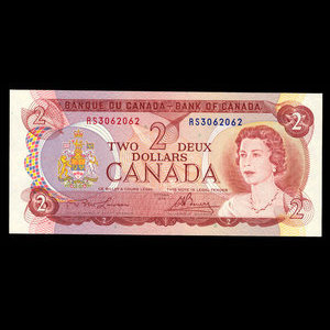 Canada, Banque du Canada, 2 dollars : 1974