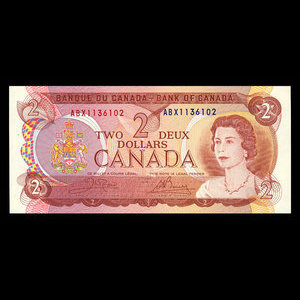 Canada, Banque du Canada, 2 dollars : 1974