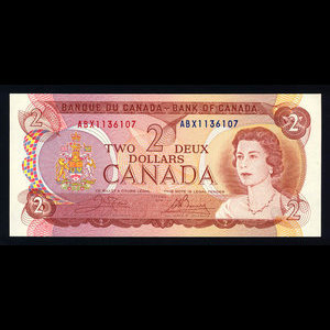 Canada, Banque du Canada, 2 dollars : 1974