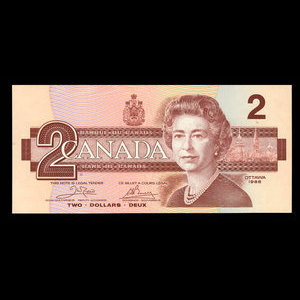 Canada, Banque du Canada, 2 dollars : 1986