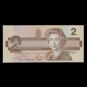 Canada, Banque du Canada, 2 dollars : 1986