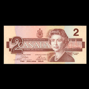 Canada, Banque du Canada, 2 dollars : 1986