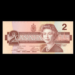 Canada, Banque du Canada, 2 dollars : 1986