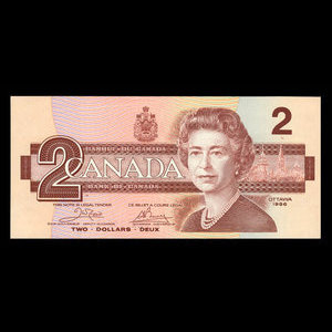 Canada, Banque du Canada, 2 dollars : 1986