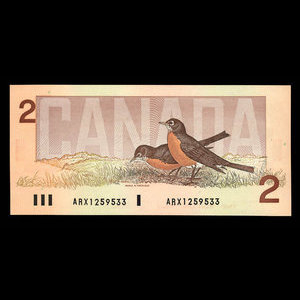 Canada, Banque du Canada, 2 dollars : 1986