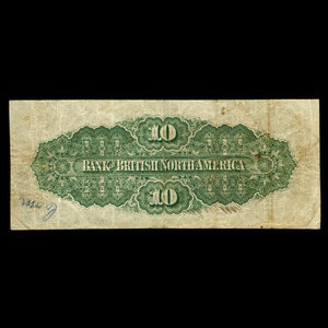 Canada, Bank of British North America, 10 dollars : 3 juillet 1877