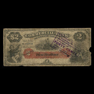 Canada, Commercial Bank of Newfoundland, 2 dollars : 3 janvier 1888