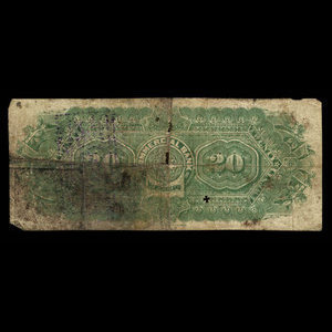 Canada, Commercial Bank of Newfoundland, 20 dollars : 3 janvier 1888