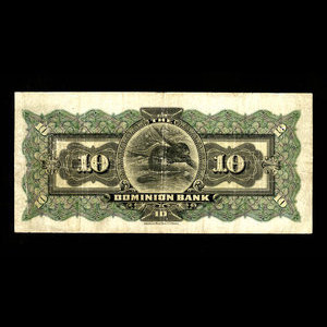 Canada, Dominion Bank, 10 dollars : 3 janvier 1910