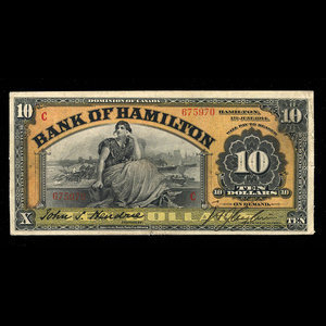 Canada, Bank of Hamilton, 10 dollars : 1 juin 1914