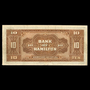 Canada, Bank of Hamilton, 10 dollars : 1 juin 1914