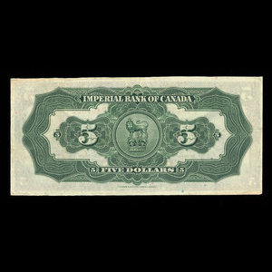 Canada, Imperial Bank of Canada, 5 dollars : 1 novembre 1923