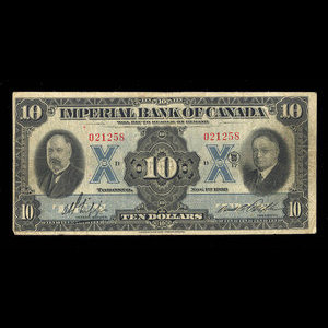 Canada, Imperial Bank of Canada, 10 dollars : 1 novembre 1933