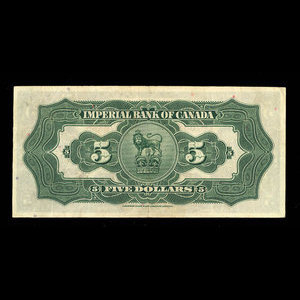 Canada, Imperial Bank of Canada, 5 dollars : 3 janvier 1939