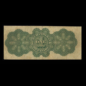 Canada, Merchants Bank of Canada (The), 1 dollar : 2 mars 1868