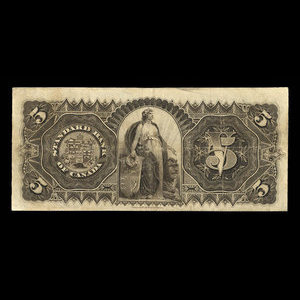 Canada, Standard Bank of Canada, 5 dollars : 1 mai 1891