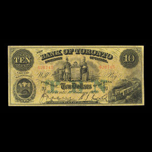 Canada, Bank of Toronto (The), 10 dollars : 1 février 1923