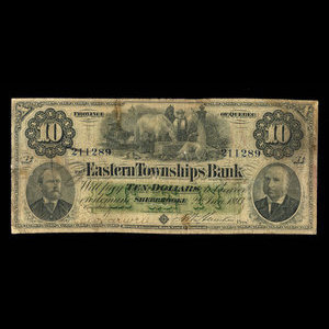 Canada, Eastern Townships Bank, 10 dollars : 2 janvier 1893