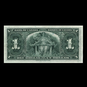 Canada, Banque du Canada, 1 dollar : 2 janvier 1937