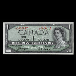 Canada, Banque du Canada, 1 dollar : 1954