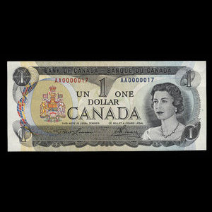 Canada, Banque du Canada, 1 dollar : 1973