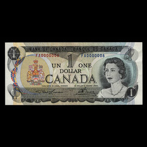 Canada, Banque du Canada, 1 dollar : 1973