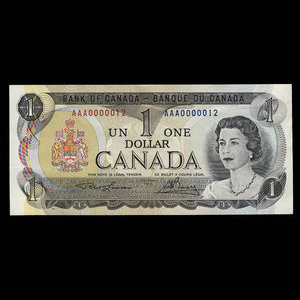 Canada, Banque du Canada, 1 dollar : 1973