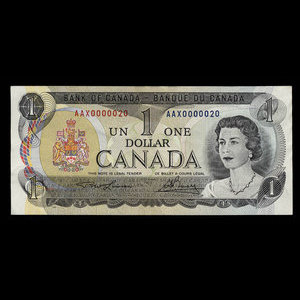 Canada, Banque du Canada, 1 dollar : 1973