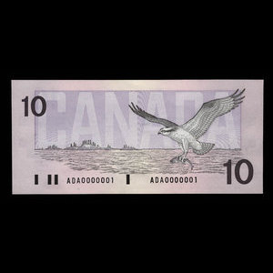 Canada, Banque du Canada, 10 dollars : 1989