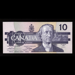 Canada, Banque du Canada, 10 dollars : 1989