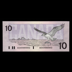 Canada, Banque du Canada, 10 dollars : 1989