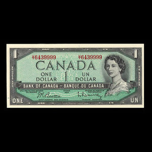 Canada, Banque du Canada, 1 dollar : 1954