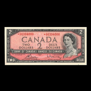 Canada, Banque du Canada, 2 dollars : 1954