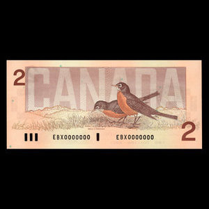 Canada, Banque du Canada, 2 dollars : 1986