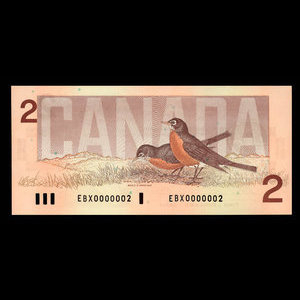 Canada, Banque du Canada, 2 dollars : 1986