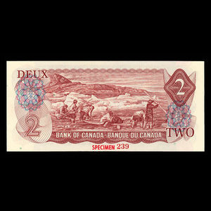 Canada, Banque du Canada, 2 dollars : 1974