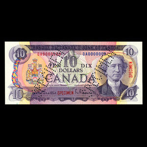 Canada, Banque du Canada, 10 dollars : 1971