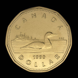 Canada, Élisabeth II, 1 dollar : 1990