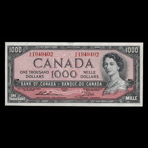 Canada, Banque du Canada, 1,000 dollars : 1954