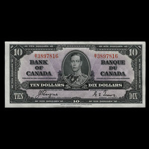 Canada, Banque du Canada, 10 dollars : 2 janvier 1937