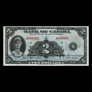 Canada, Banque du Canada, 2 dollars : 1935