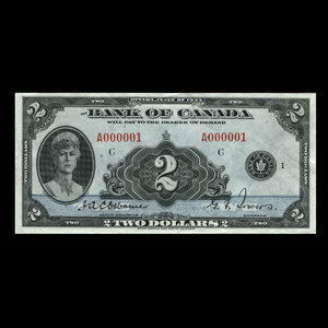 Canada, Banque du Canada, 2 dollars : 1935