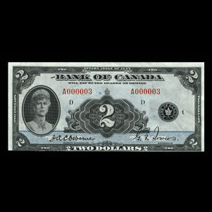 Canada, Banque du Canada, 2 dollars : 1935