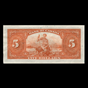 Canada, Banque du Canada, 5 dollars : 1935