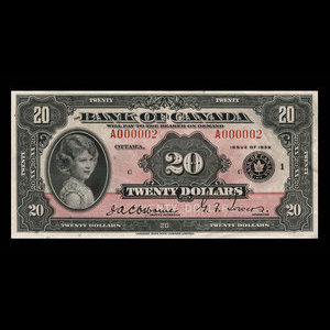 Canada, Banque du Canada, 20 dollars : 1935