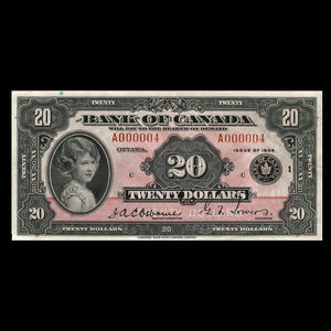 Canada, Banque du Canada, 20 dollars : 1935