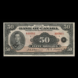 Canada, Banque du Canada, 50 dollars : 1935