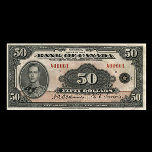 Canada, Banque du Canada, 50 dollars : 1935