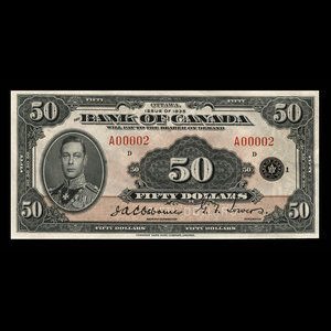 Canada, Banque du Canada, 50 dollars : 1935