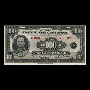 Canada, Banque du Canada, 100 dollars : 1935